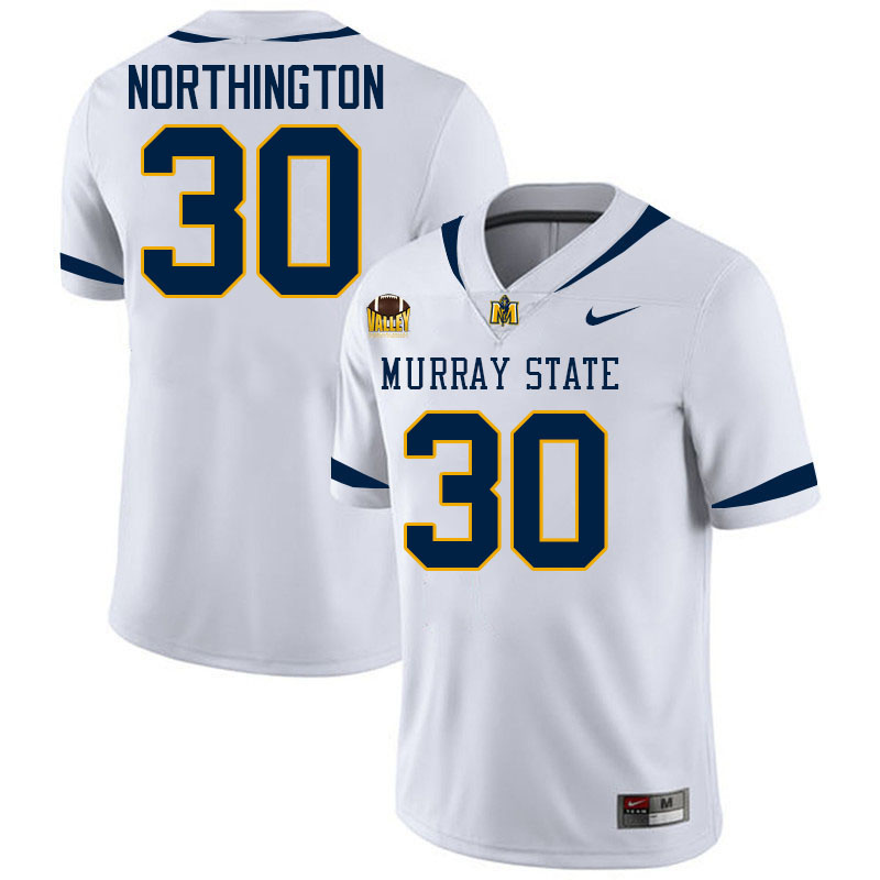 Murray State Racers #30 Jawaun Northington College Football Jerseys,Uniforms-White